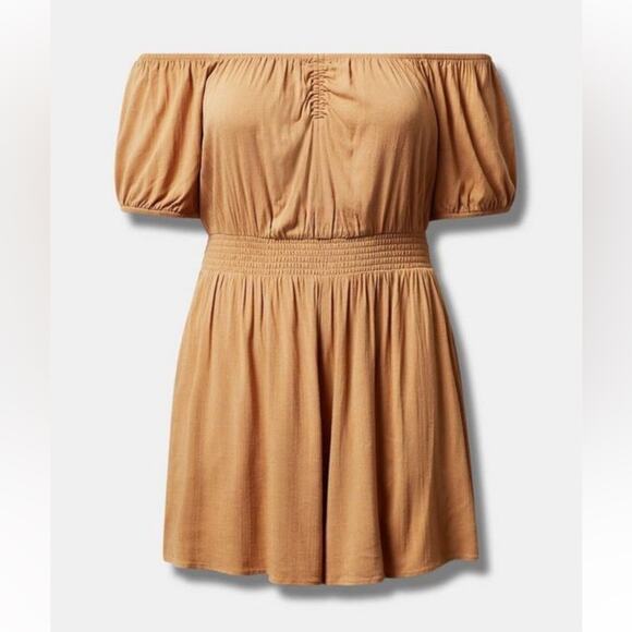 Torrid BISCUIT Rayon Slub Smocked
Waist Romper - Picture 5 of 9